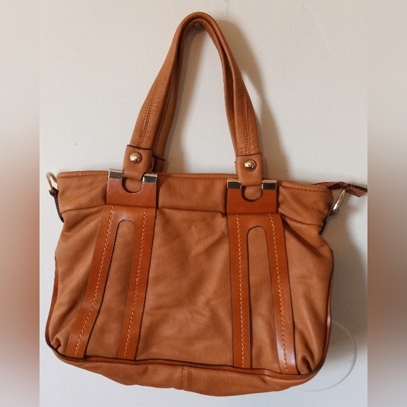 Bella Luca Elegant Faux Leather Top Handle Bag with Removable Strap - Picture 1 of 11